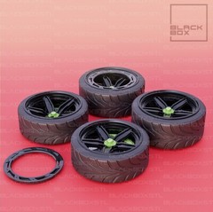 1:25-1:24 Scale Resin Blazer Model Car/Truck Rims and Tires With Brakes-Unpainte