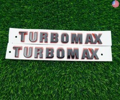 2PC 2024-2025 Turbomax Emblems 3D Badge Nameplate Hood Letters Logo Replacement