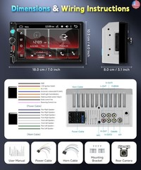 7 inch Double Din Car Radio Stereo, Touch Screen Radio for Car Stereo