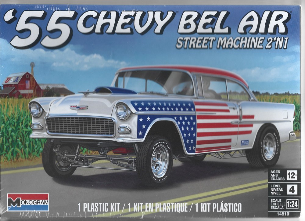 Revell ’55 1955 Chevy Bel Air, Street Machine, Builds 1 of 2 ways 1/24 4519 104
