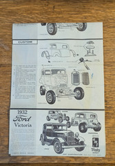 AMT Model Car 1932 Ford Victoria “The Deuce” Original Assembly Instruct Manual