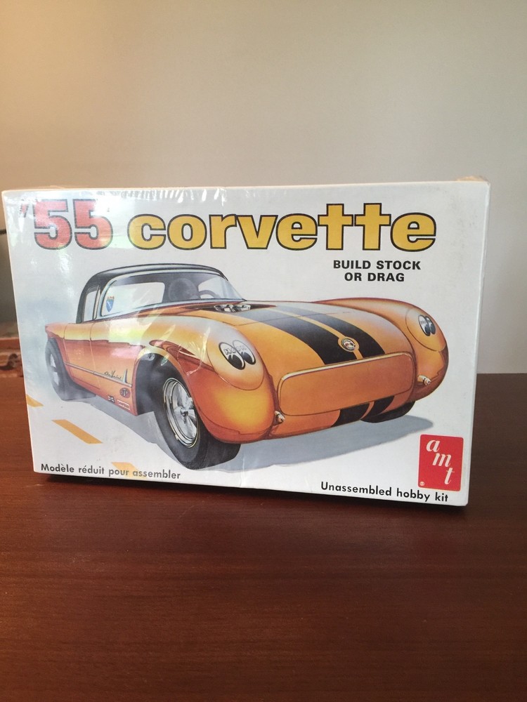 Vintage AMT 1:25 Model Kit 1955 Corvette Drag or Stock Sealed