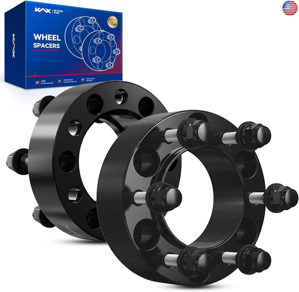 KAX 6×5.5 Wheel Spacers 2 inch, Hub Centric Wheel Spacers with M12x1.5 Studs