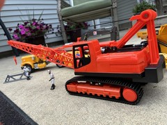 NEWRAY LATTICE CRAWLER CRANE MODEL FITS ON AMT ERTL LOWBOY TRUCK TRAILER 1:25