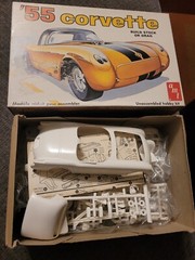 Vintage Original 1/25 Amt ’55 1955 Corvette Model Kit Unbuilt Stock or Drag.