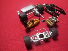 Vintage Tamiya 1:12 scale John Player special Formula One race car parts lot