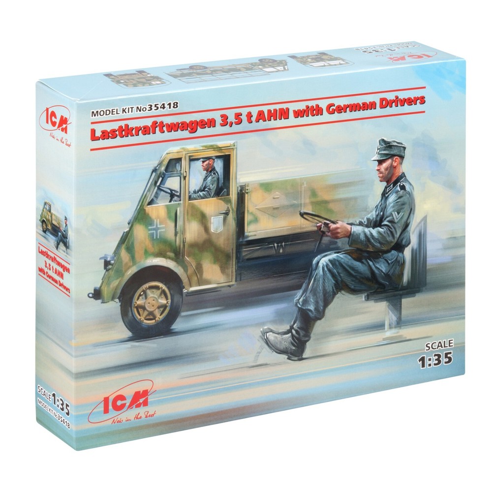 ICM 35418 Plastic model kit 1:35 Lastkraftwagen 3,5 t AHN with German Drivers