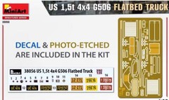 MINIART 38056 1/35 SCALE US 1,5t 4×4 G506 Flatbed Truck Model Kit