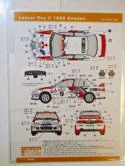 SHUNKO Decal Sheet 1:24 Scale Mitsubishi Lancer Evo ll 1995 Sweden # SHK-D452