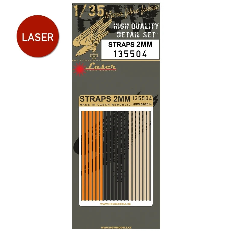 HGW 1/35 Laser Cut Micro-Fabric Straps 2mm 135504′