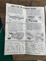 SET OF 7 VINTAGE ORIGINAL INSTRUCTIONS FROM AMT 3 in 1 CUSTOMIZING MODEL KITS