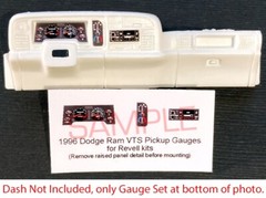 1996 DODGE RAM VTS PICKUP GAUGE FACES for 1/25 REVELL KITS – PLEASE READ DESC