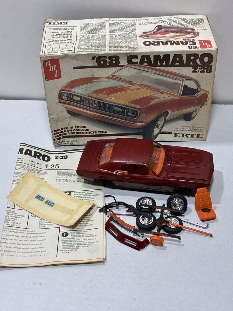Vintage 1981-87 AMT ERTL 1968 Chevrolet Camaro Z-28 1/25 Model Glue Bomb