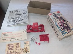 1960s AMT 1934 Ford Pickup Truck 1/25 Trophy Series Kit Built Up AS IS w/ Box
