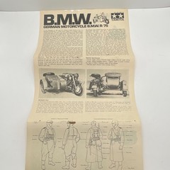 Tamiya 1:35 BMW R75 Motorcycle & Sidecar Plastic Model Kit w/ Figures Decals