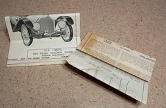 Hudson Miniatures 1914 Regal Colonial Coupe Old Timers Model Plans Directions