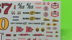 1937 Chevy 1/25 AMT Waterslide Decal Sheet Vintage Style Sponsor Stovebolt