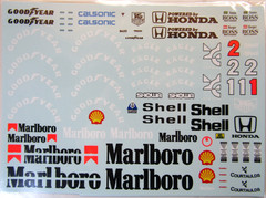 Decalpool 1/12 Scale McLaren MP4/6 Full Sponsor Decal Sheet DP009 for Tamiya kit