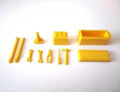 Lindberg 1/25 Scale Toolbox, Tools, Jack and Battery