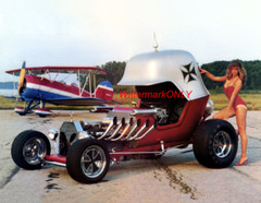 “Chuck Miller” “Red Baron” Custom “T” Bucket Show Car & LEGGY Babe PHOTO! #(1)