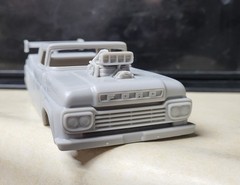 1/24 scale resin 3d printed 1959 Ford F25 Blown Pro Mod drag body model slot car