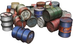 Miniart 1/48 Scale Fuel and Oil Drums 1930s-1950s Plastic Model MA49007