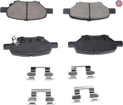 A-Premium 10.63 inch (270mm) Rear Solid Disc Brake Rotors + Ceramic Pads kit