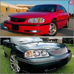 DNA MOTORING HL-OH-CI00-CH-AM Chrome Amber Headlights Compatible with 00-05