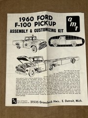 1960’s AMT 1960 Texaco Ford F-100 Pick-Up Truck 3-in-1 Model Kit Instructions