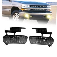 Fog Lights Compatible with 1999-2002 Chevy 1999-2006 Silverado-Smoked Lens