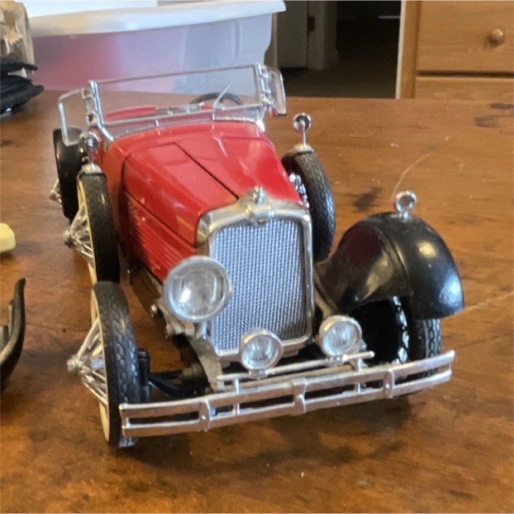 Red Black Silver Plastic Metal Classic Car Model