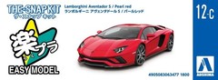 1/32 The Snap Kit Lamborghini Aventador S Pearl Red Plastic Model Kit AOSHIMA 12