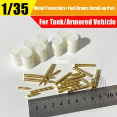1/35 Tank/Armored Vehicles 128mm Metal Shells w/Fuel Drums Detail-up Upgrade Kit