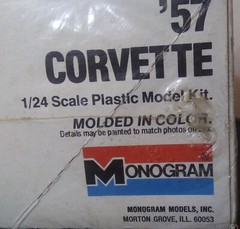 1/24 Vintage Monogram 1957 Chevrolet CORVETTE Factory Sealed 50 years!