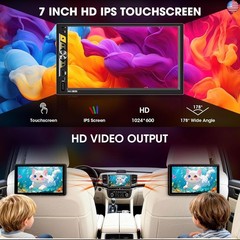 7″ Double Din Touchscreen Stereo – Wireless CarPlay Android Auto Car Radio