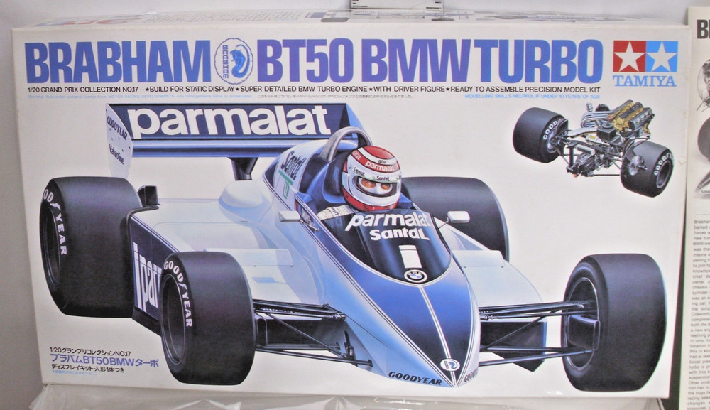 TAMIYA F1 BRABHAM BT50 BMW TURBO RACE CAR 1:20 SCALE MODEL KIT #2017 BOXED