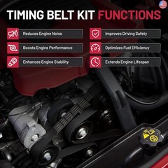 BDFHYK TBK030 Engine Timing Belt Kit with Water Pump Compatible with Hyundai