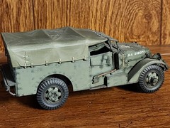 Vintage Assembled and Hand Painted U.S. M3A1 Scout Car Truck