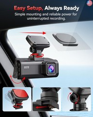 REDTIGER F7N 4K Dual Dash Cam, 5.8GHz WiFi-20 MB/s Fast Transfer, 64GB Card,