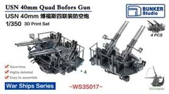 Bunker Studio 1/350 USN Oerlikon 20mm AA guns 3D print sets (10 pcs) WS35010