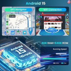4G+64G Android Car Stereo Single Din with Foldable Touchscreen Wireless