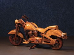 Handmade FX-Style Cruiser Motorcycle Wood Model | V-Twin Custom Bike Decor