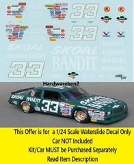 NASCAR DECAL #33 BANDIT 1986 CHEVROLET MONTE CARLO HARRY GANT 1/24 POWERSLIDE