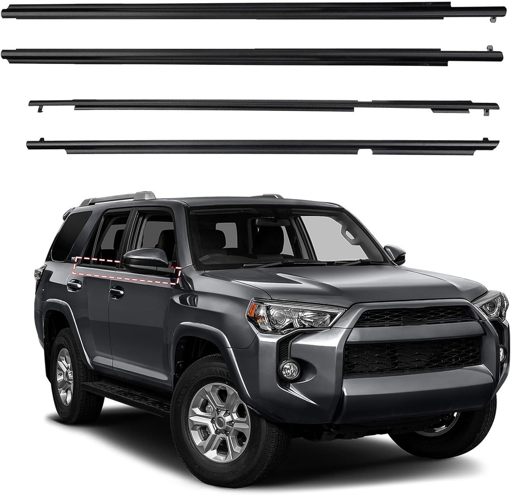 Window Molding Trim Seal for 2010-2021 Toyota 4Runner,Black Outer Door Weather S