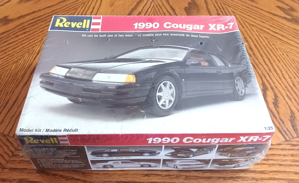 Vintage Revell 1990 Cougar XR7 Plastic Model Kit Die Cast Toy Car 90’s SEALED