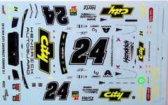 POWERSLIDE 322 #24 CITY CHEVROLET NASCAR 2019 CHEVROLET WILLIAM BYRON 1/24 DECAL