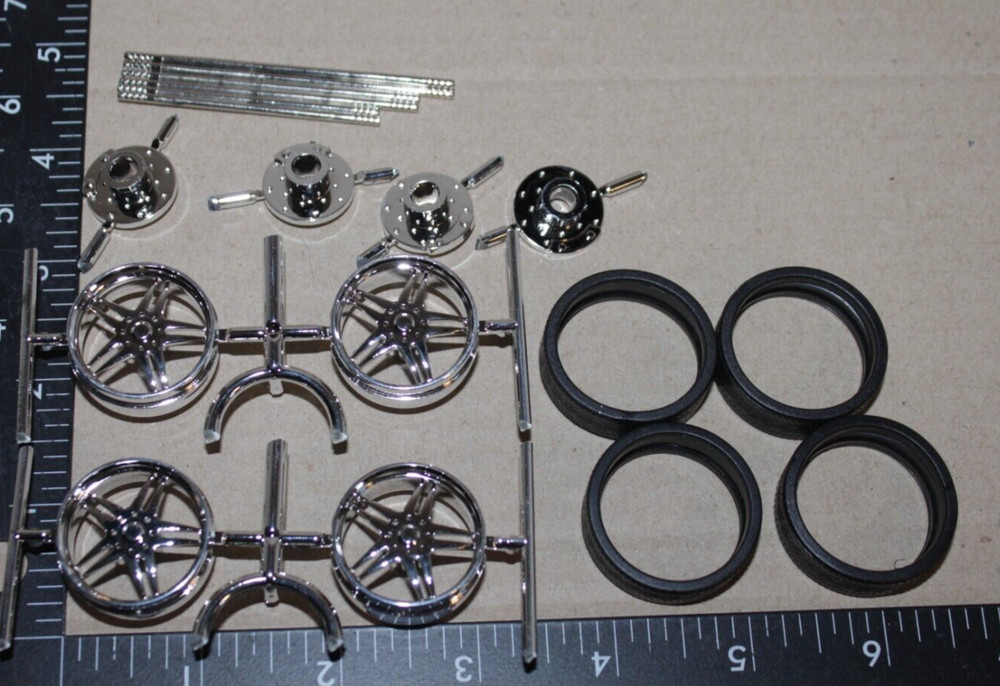 STAR DOUBLE SPOKE scale model wheels rims with TIRES brake discs metal axles