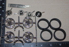 STAR DOUBLE SPOKE scale model wheels rims with TIRES brake discs metal axles