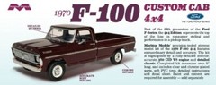 Moebius 1230 1970 Ford F-100 Custom Cab 4X4 Pickup Truck plastic model kit 1/25