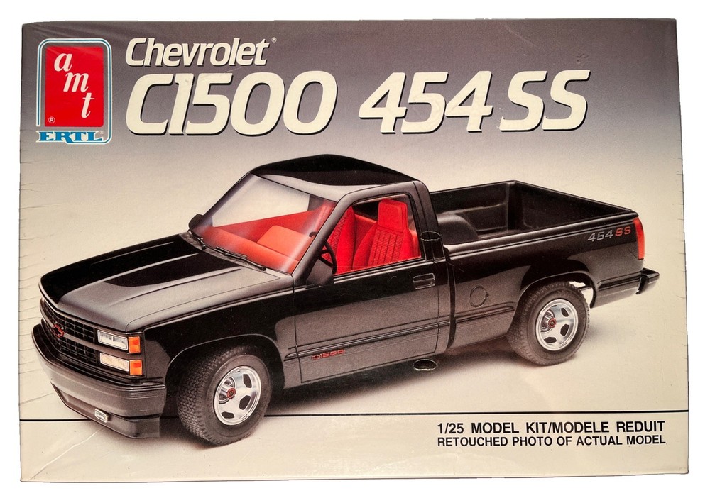 AMT Ertl Chevrolet C1500 454SS Model Kit 1:25 6032 Plastic, 1991, Sealed (B268)